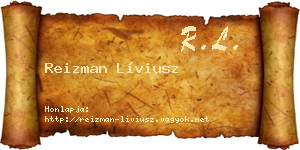 Reizman Líviusz névjegykártya